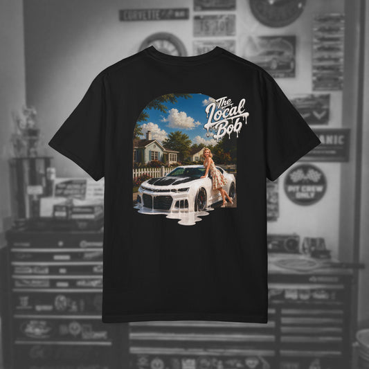 Camaro ZL1 Pinup Tee — 1950s Drip Art T-Shirt