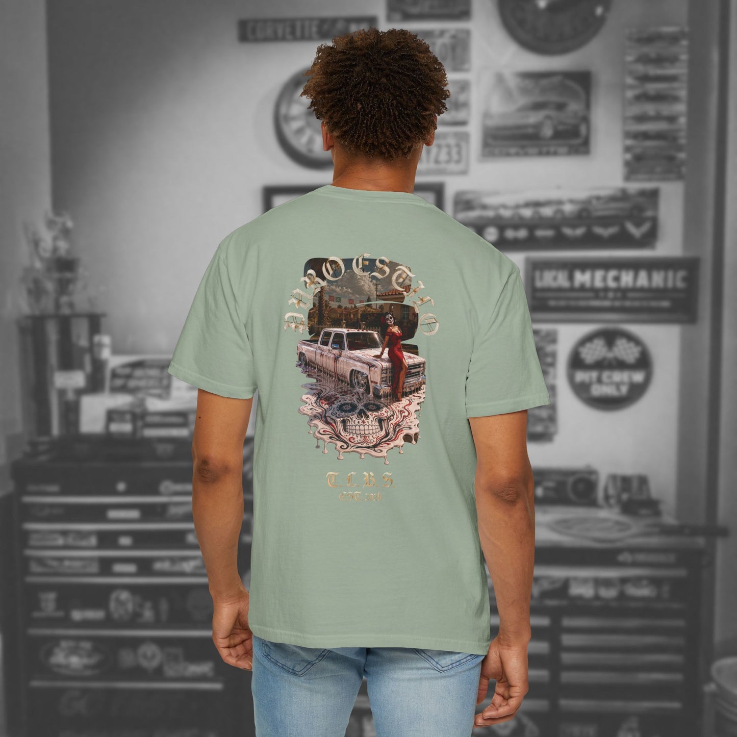 Puro Estilo Square Body Chevy T-Shirt — Día de Muertos Graphic Tee