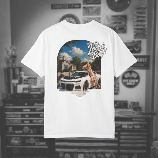 Camaro ZL1 Pinup Tee — 1950s Drip Art T-Shirt