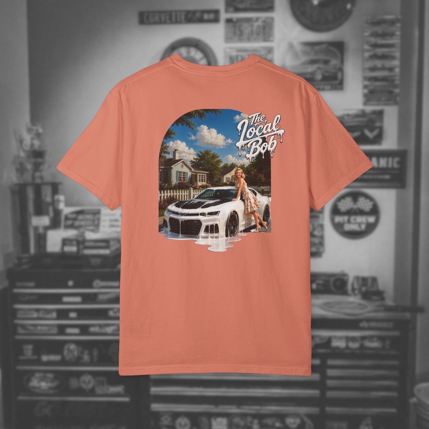 Camaro ZL1 Pinup Tee — 1950s Drip Art T-Shirt