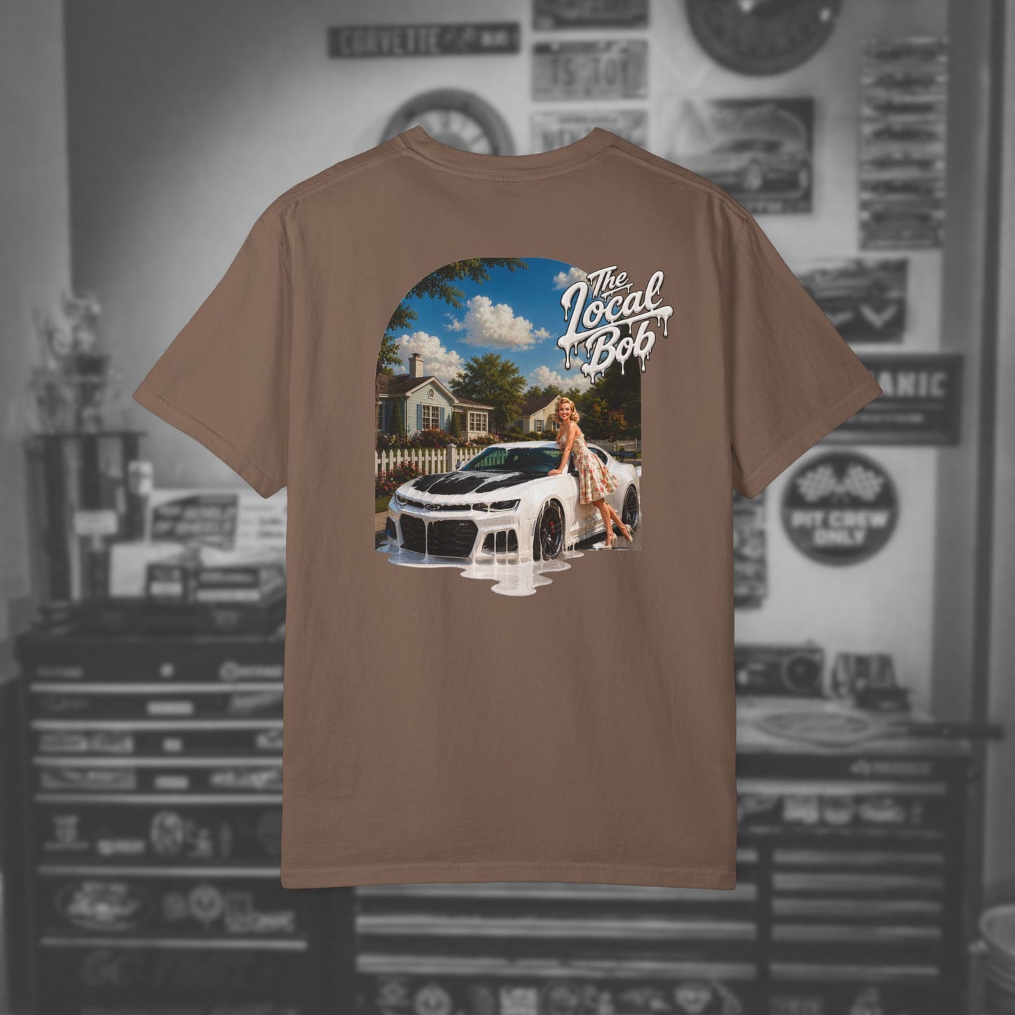 Camaro ZL1 Pinup Tee — 1950s Drip Art T-Shirt