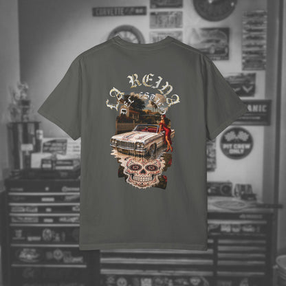 Lowrider Skull Tee — La Reina - Dia los Muertos Graphic T-Shirt