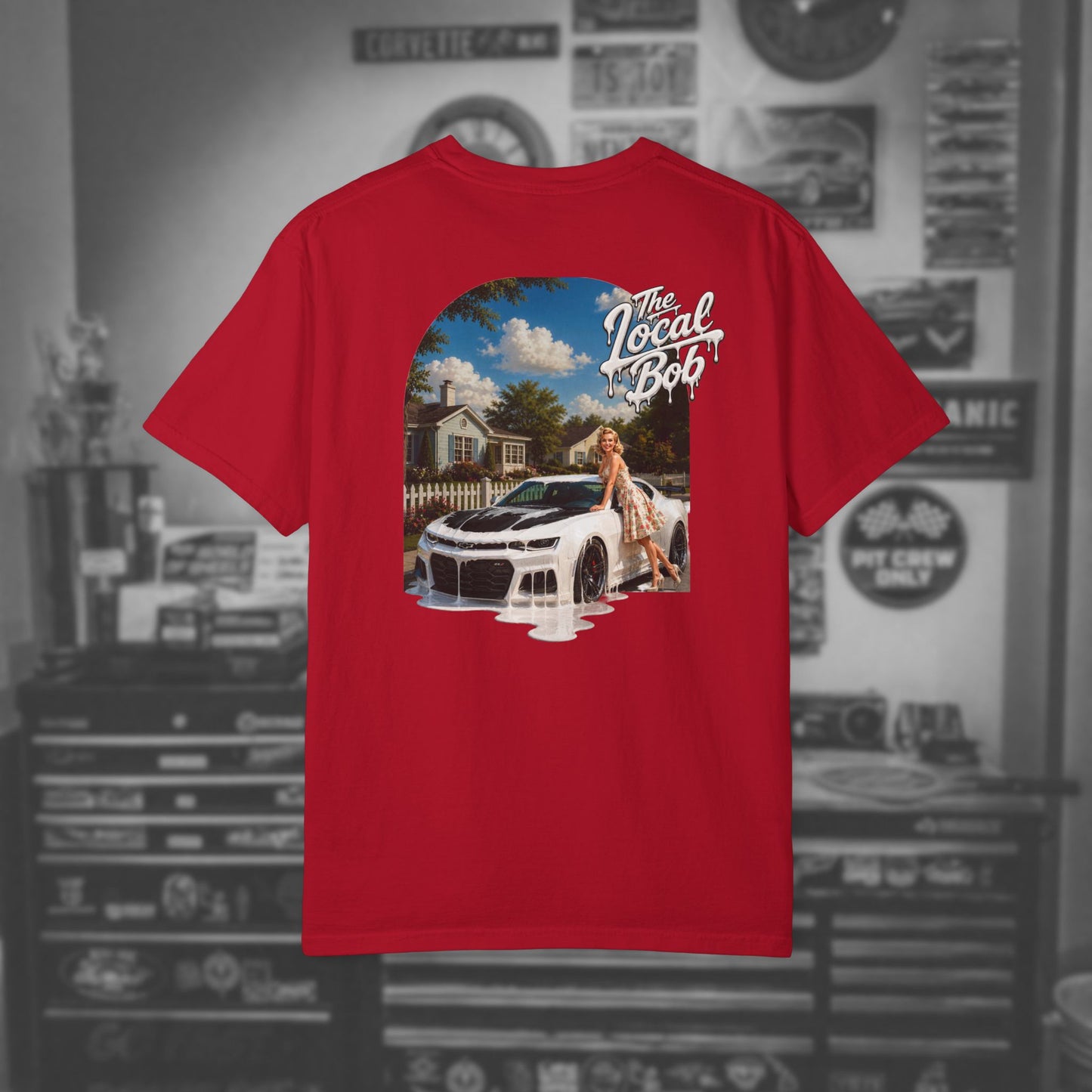 Camaro ZL1 Pinup Tee — 1950s Drip Art T-Shirt