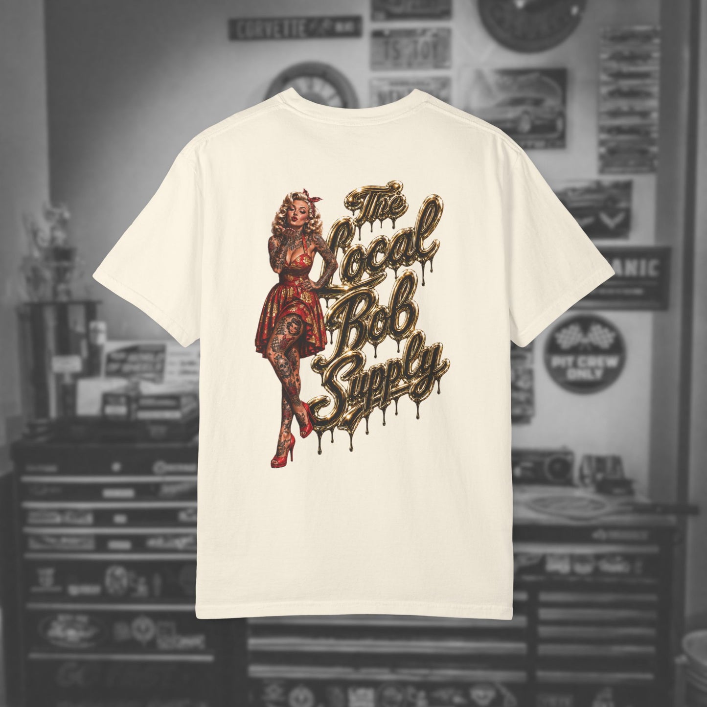 Retro Golden Pinup 'The Local Bob Supply' Graphic Tee