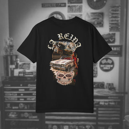 Lowrider Skull Tee — La Reina - Dia los Muertos Graphic T-Shirt