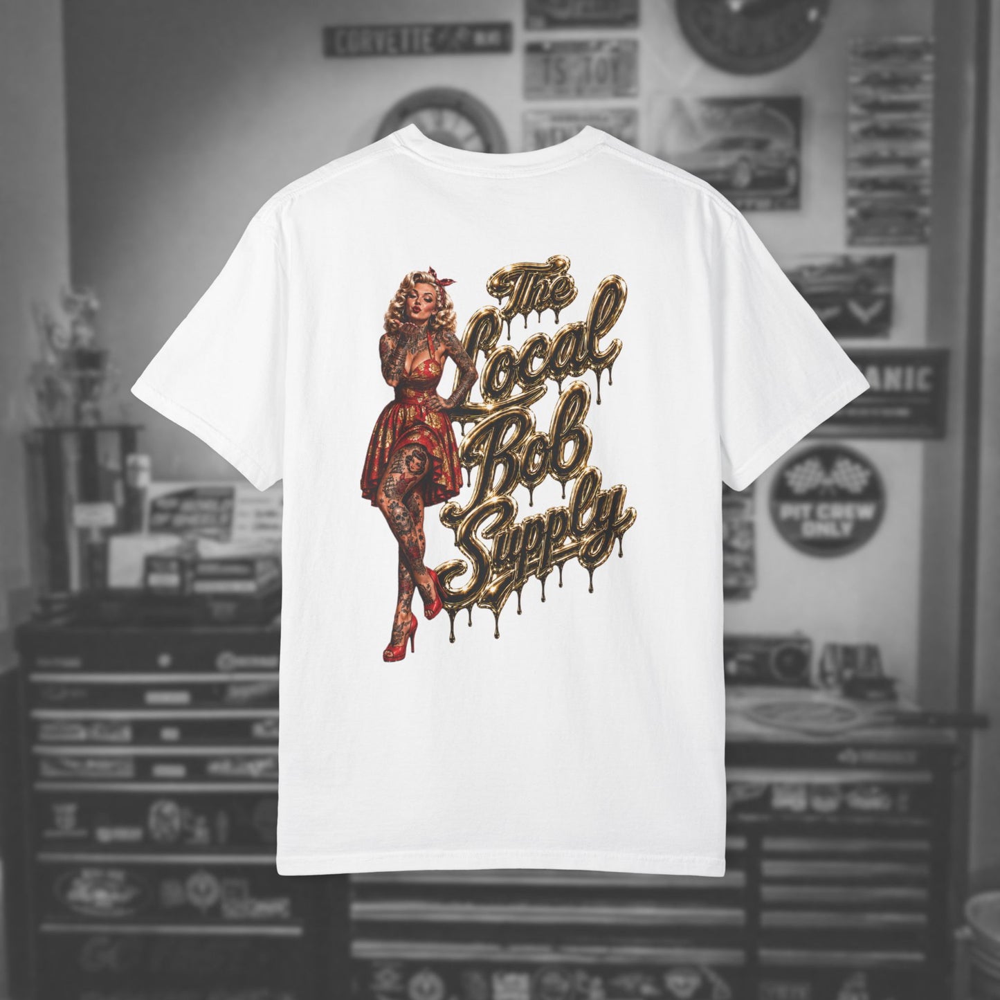 Retro Golden Pinup 'The Local Bob Supply' Graphic Tee