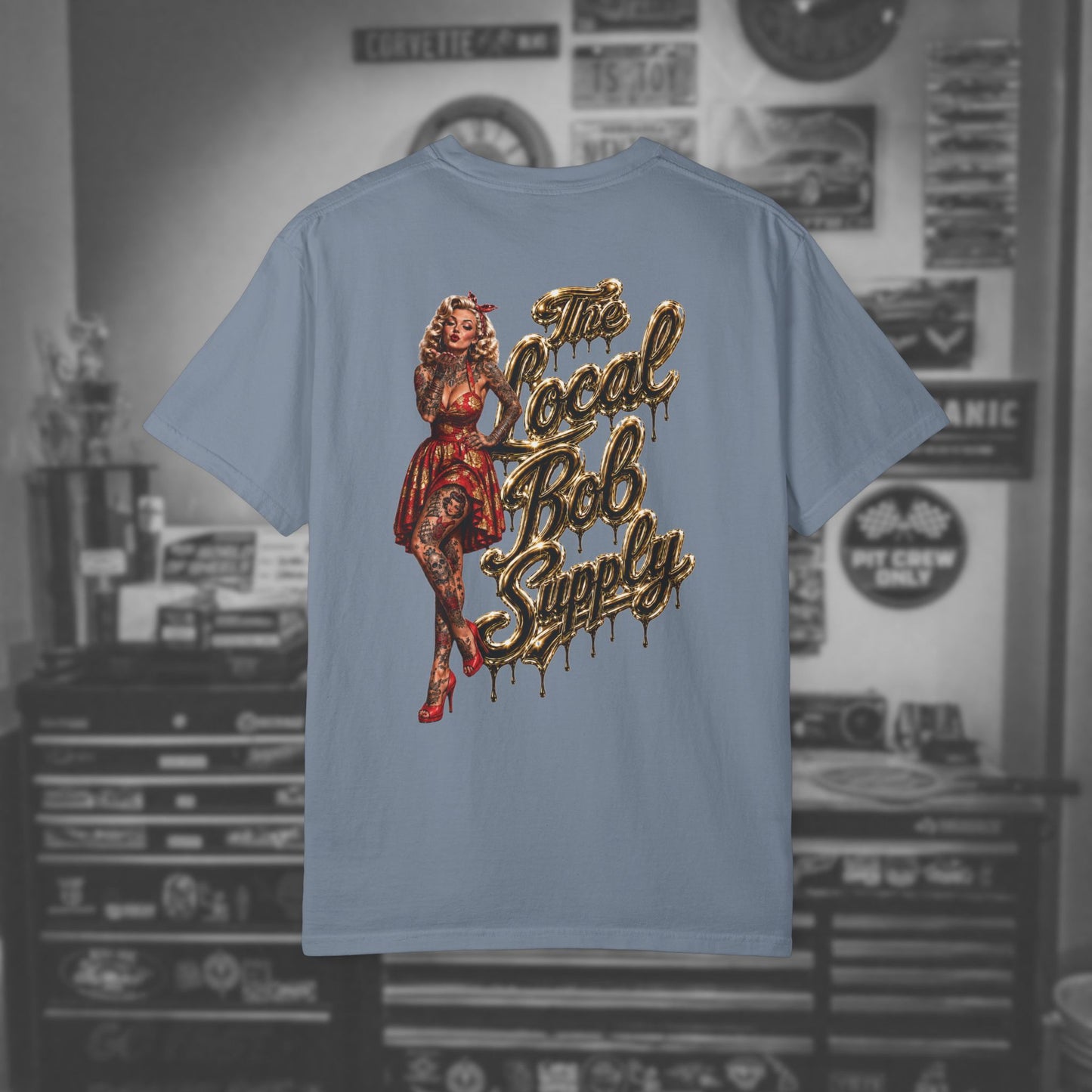 Retro Golden Pinup 'The Local Bob Supply' Graphic Tee