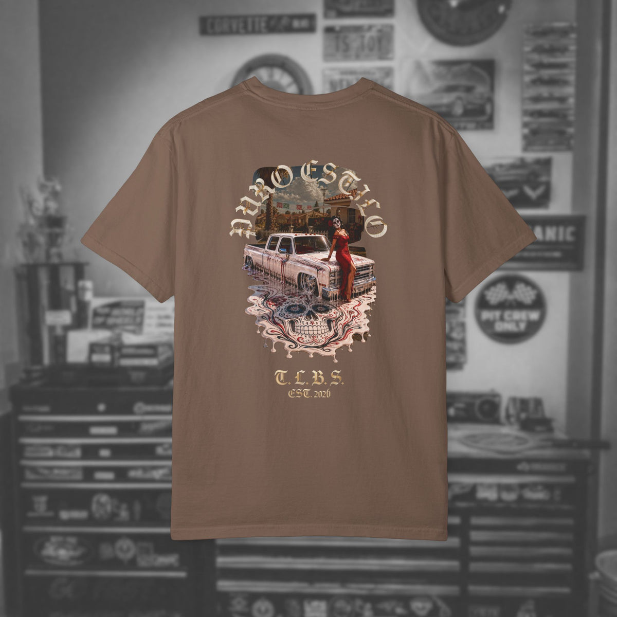 Puro Estilo Square Body Chevy T-Shirt — Día de Muertos Graphic Tee