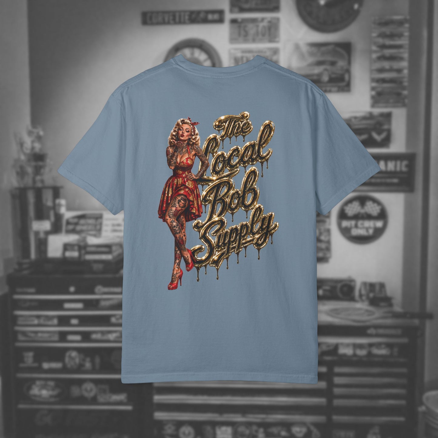 Retro Golden Pinup 'The Local Bob Supply' Graphic Tee