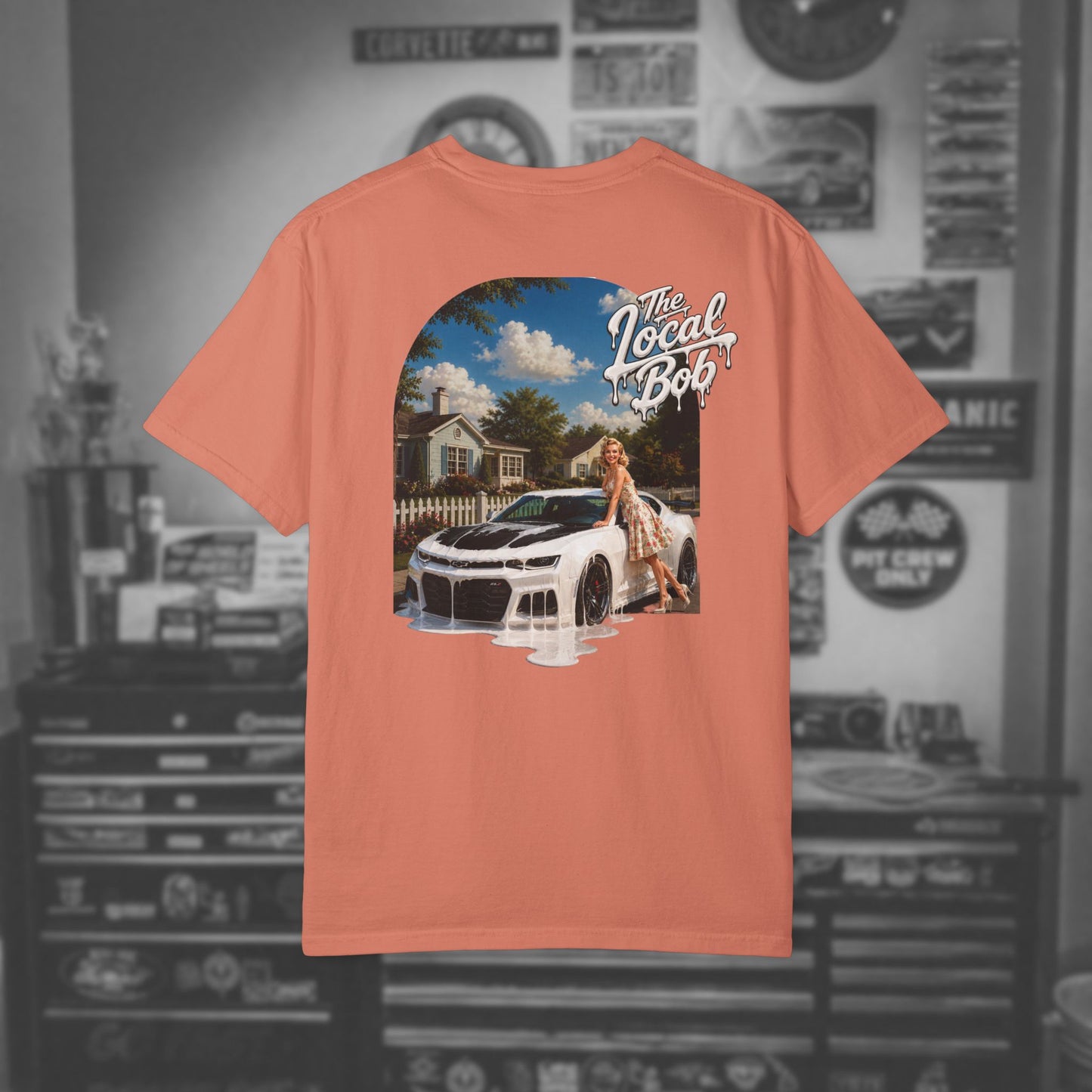 Camaro ZL1 Pinup Tee — 1950s Drip Art T-Shirt