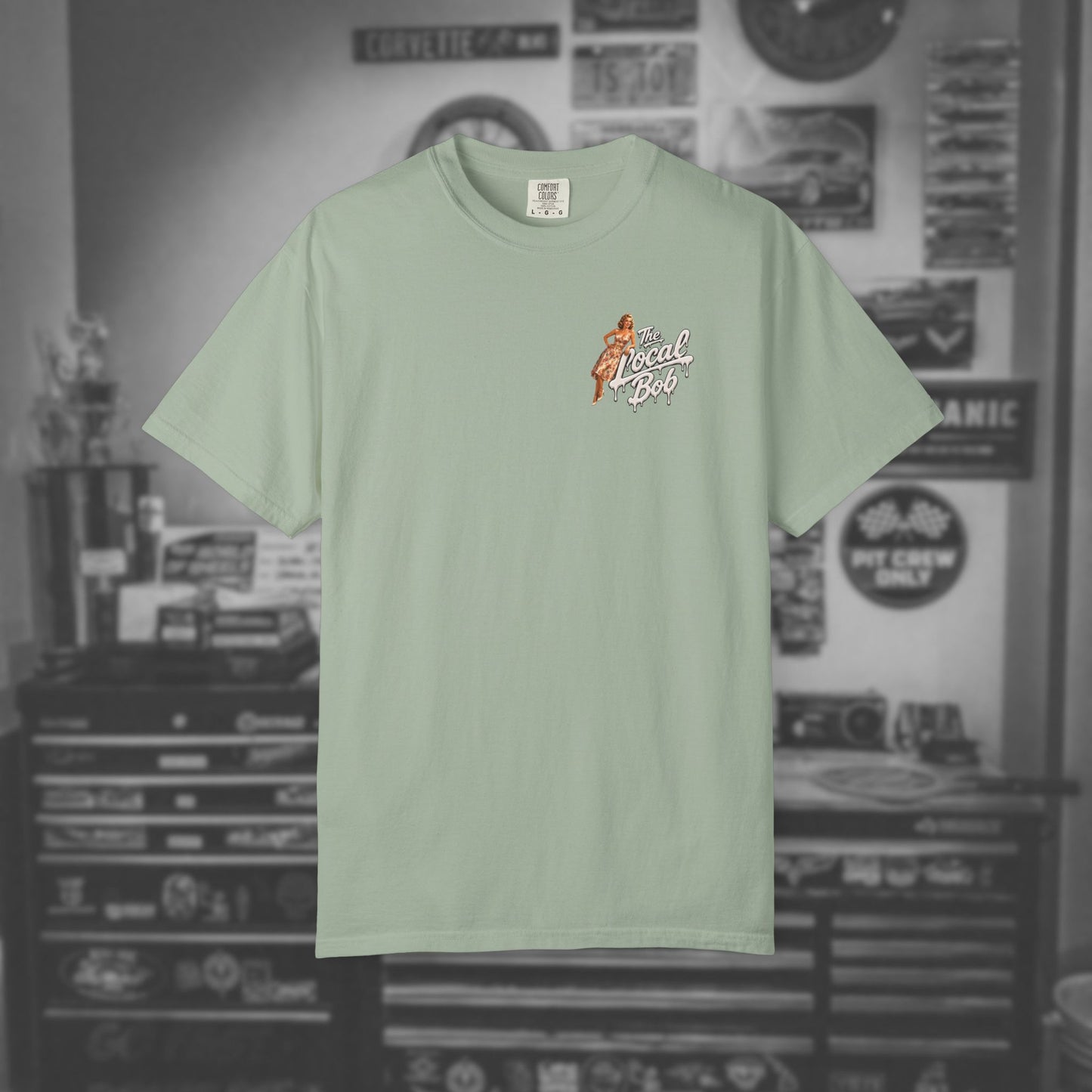 Challenger 1950s Retro Drip Pinup T-Shirt — Unhinged Automotive Art