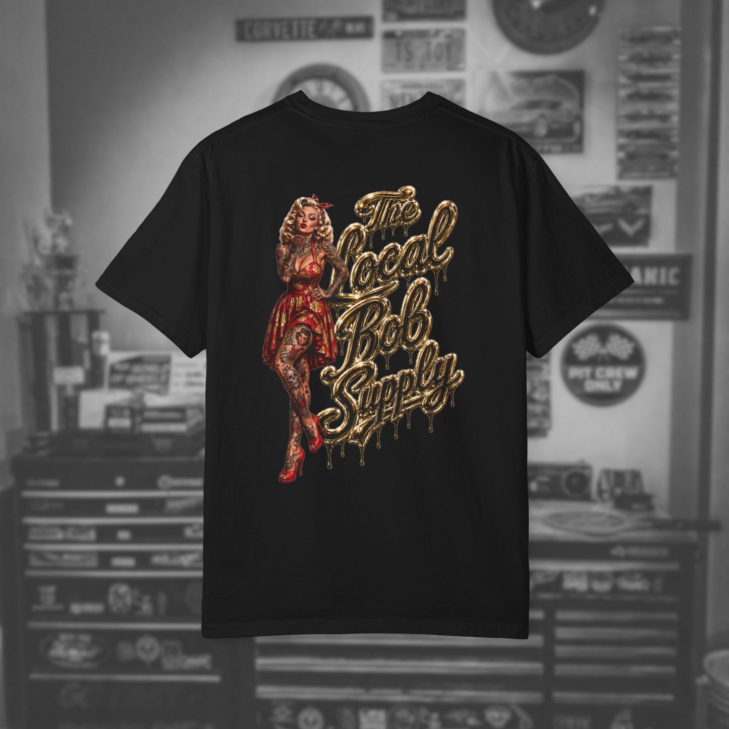 Retro Golden Pinup 'The Local Bob Supply' Graphic Tee
