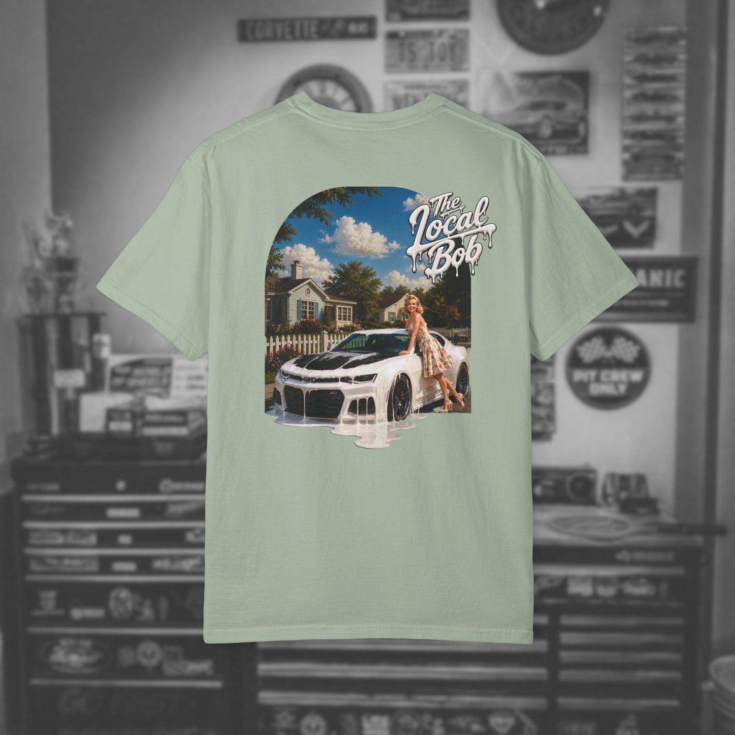 Camaro ZL1 Pinup Tee — 1950s Drip Art T-Shirt