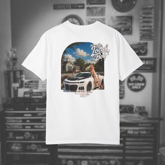 Camaro ZL1 Pinup Tee — 1950s Drip Art T-Shirt
