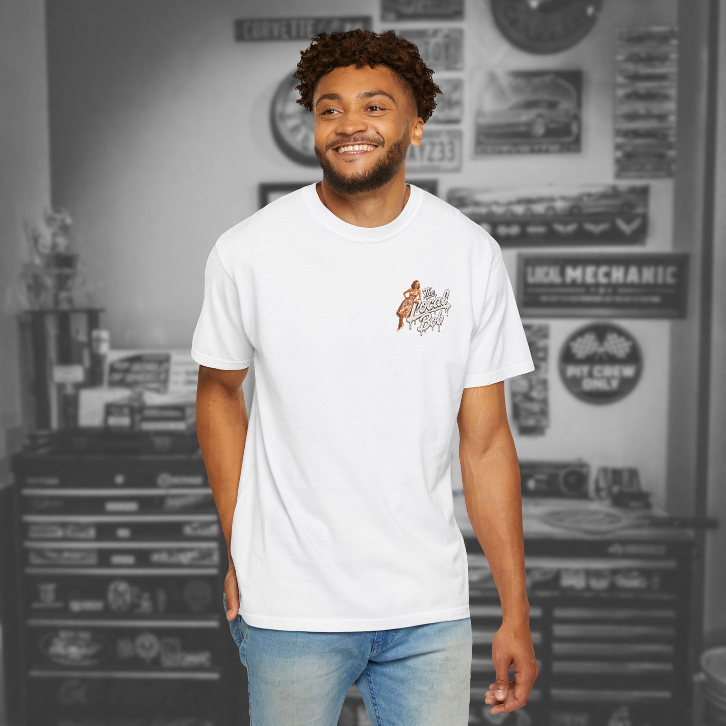 Challenger 1950s Retro Drip Pinup T-Shirt — Unhinged Automotive Art
